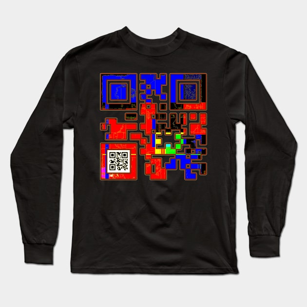 Confidence QR Code Long Sleeve T-Shirt by crunchysqueak